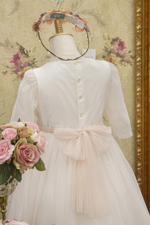 Vestido em Tule Rosa com Flor Removível - Image 2