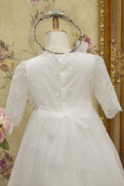 Vestido Cru com Faixa e Flor Removível - Image 2