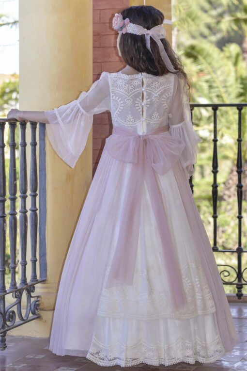 Anavig Modelo 6401 Vestido Comprido Pérola e Rosa - Image 2