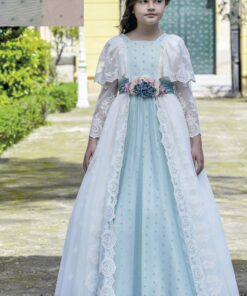 Anavig Modelo 6407 Vestido Comprido Pérola e Cor (Rosa ou Verde)