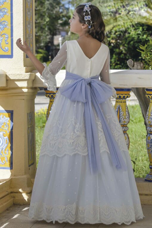 Anavig Modelo 6414 Vestido Comprido Pérola e Azul - Image 2