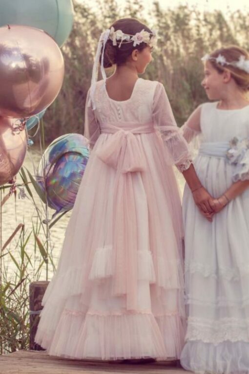 Modelo 1577MNG Vestido Comprido (Cor Bege ou Rosa) - Image 2