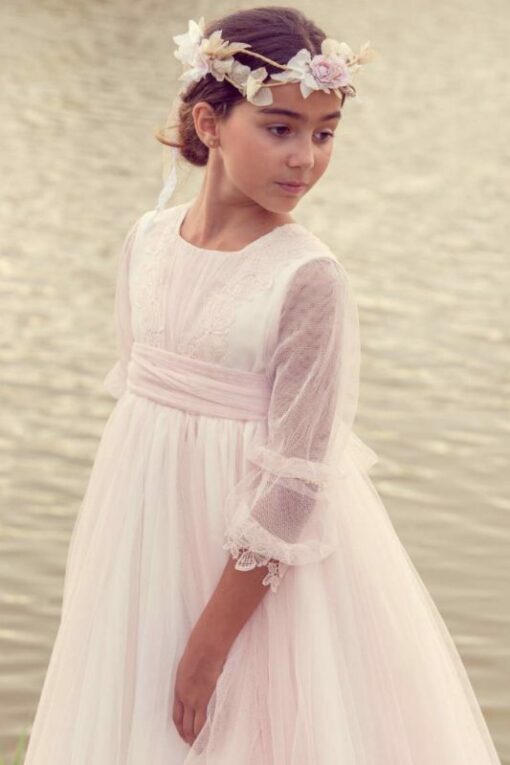 Modelo 1577MNG Vestido Comprido (Cor Bege ou Rosa)
