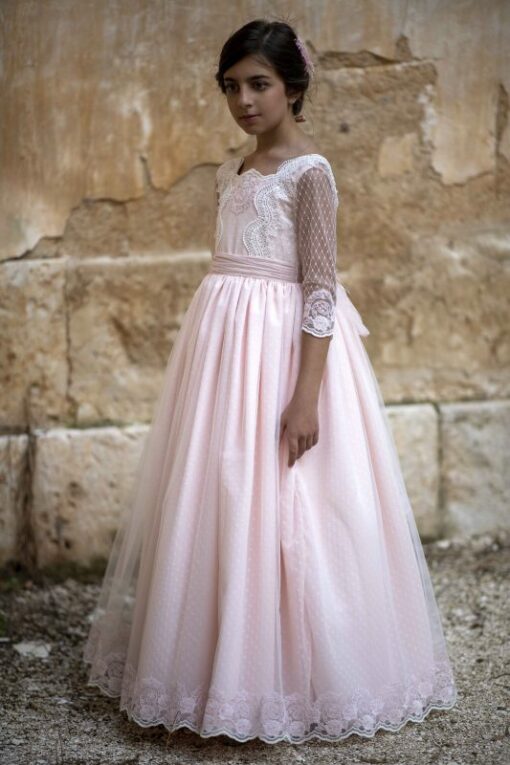 La Infantita Modelo ADRIANAV Vestido Comprido Rosa - Image 3