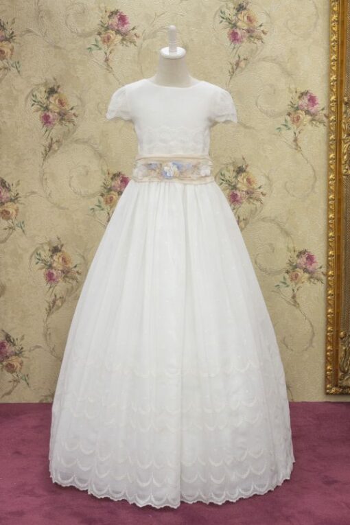 Modelo 6430 Vestido Comprido Cru com Faixa