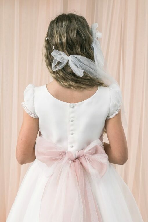 Modelo S072 Vestido Comprido Branco com Flor - Image 2