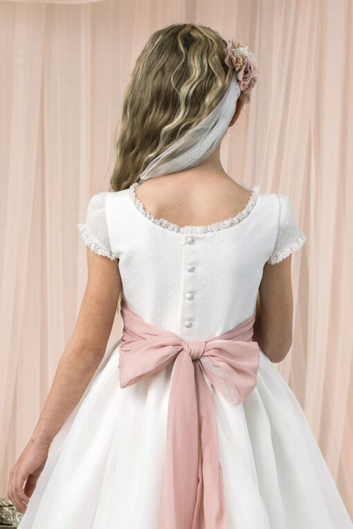 Modelo S092 Vestido Comprido Branco com Flor - Image 2