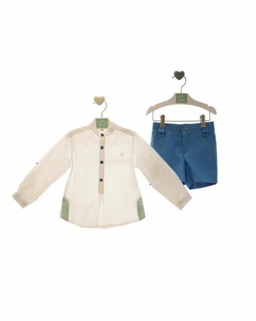 98. Marta Y Paula Coleção Aria | Conjunto de Calção Azul e Camisa - Image 3