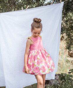 98. Marta Y Paula Coleção Flora | Vestido Rosa Florido