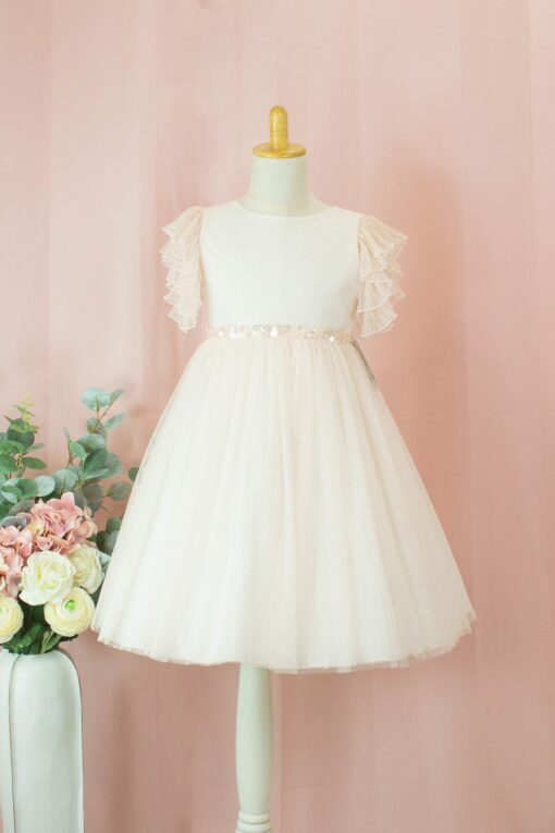 99. Modelo 3012 Vestido Rosa com Cinto Brilhante