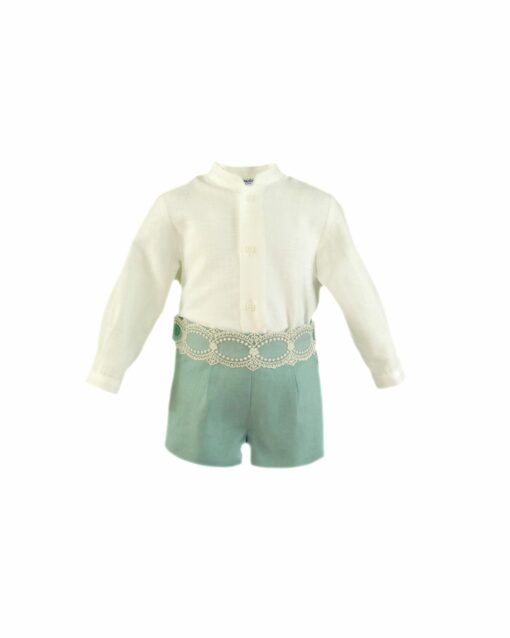 98. Miranda Tema Verde Renda | Conjunto de Camisa e Calção Verde