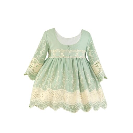 98. Miranda Tema Verde Renda | Vestido Verde com Detalhes em Renda - Image 3