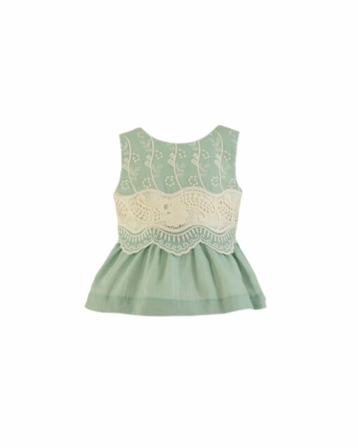 98. Miranda Tema Verde Renda | Conjunto de Calção e Blusa Verde com Detalhes em Renda - Image 2