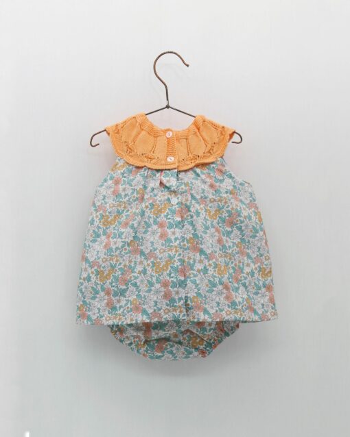 98. Foque Tema Nana | Vestido Florido Laranja com Tapa Fraldas - Image 2