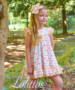 98. Lolittos Tema Picnic | Vestido Colorido Laranja