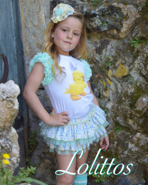 98. Lolittos Tema Primavera | Conjunto de t-shirt e saia-calção - Image 2