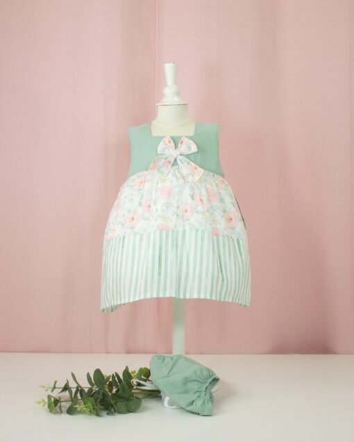 98. Lor Miral | Vestido Verde Florido com Tapa Fraldas