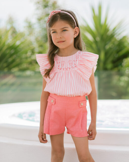 98. Paz Rodriguez Tema Macedonia | Conjunto de Blusa e Calção Coral