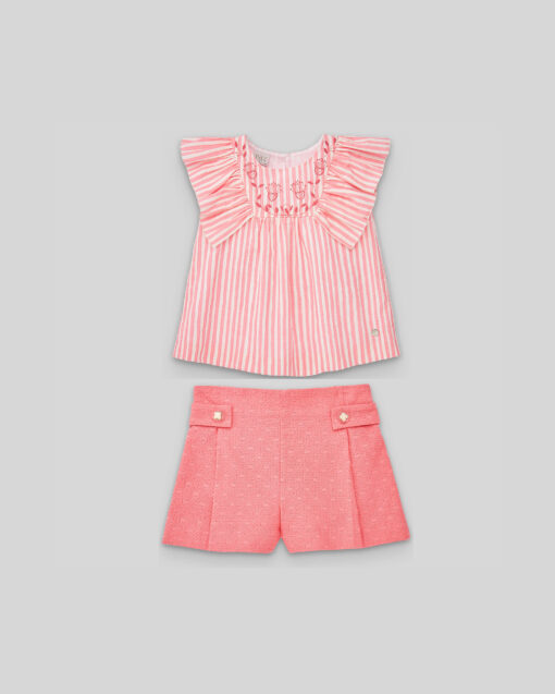 98. Paz Rodriguez Tema Macedonia | Conjunto de Blusa e Calção Coral - Image 2