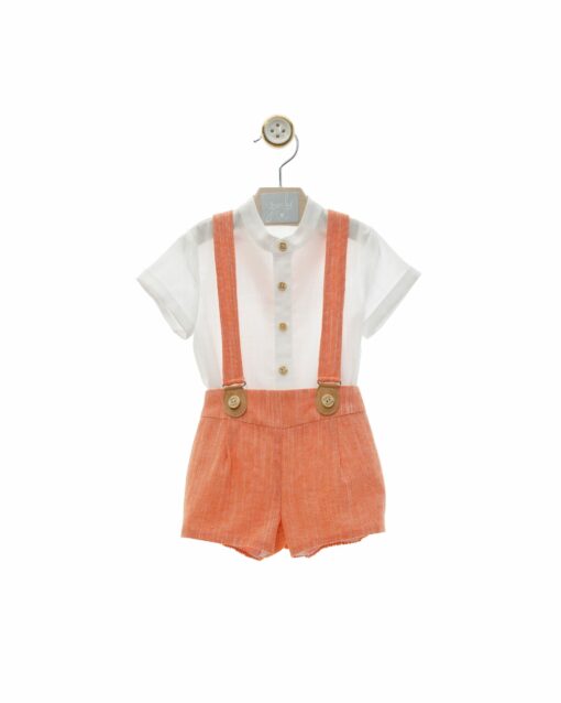 98. Yoedu Tema Corales | Conjunto de Calção com Alças Laranja e Camisa - Image 3