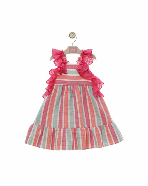 98. Yoedu Tema Caracola | Vestido Rosa Listrado - Image 3
