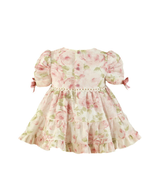 98. Miranda Tema Rosa Florido | Vestido Rosa Florido com Laços nas Mangas - Image 2