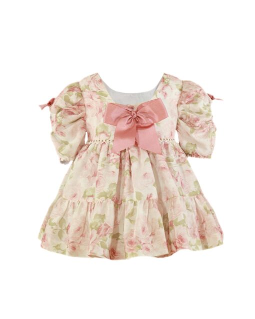 98. Miranda Tema Rosa Florido | Vestido Rosa Florido com Laço Atrás - Image 5