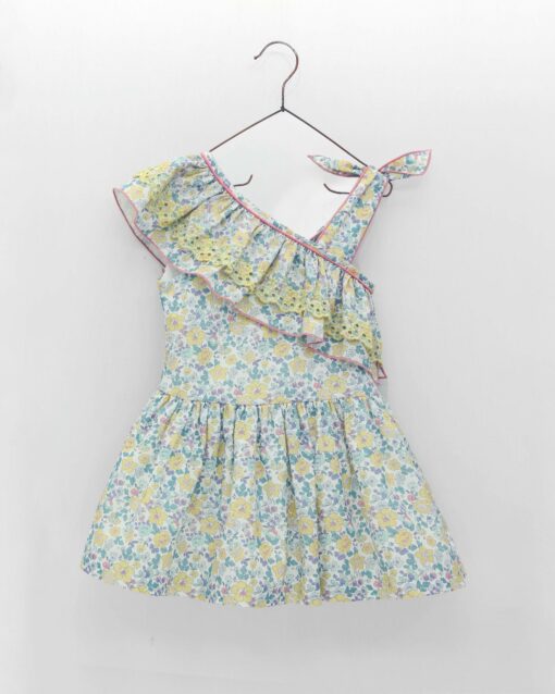 98. Foque Tema Juliette | Vestido Florido Amarelo de Uma Alça - Image 3