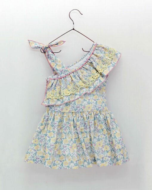 98. Foque Tema Juliette | Vestido Florido Amarelo de Uma Alça - Image 4