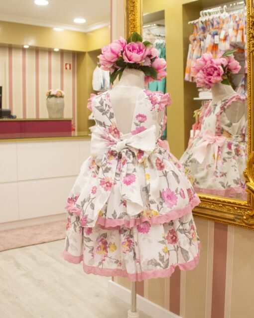 98. Duerme Safila | Vestido Rosa Florido com Laços - Image 2