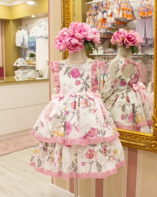 98. Duerme Safila | Vestido Rosa Florido com Laços