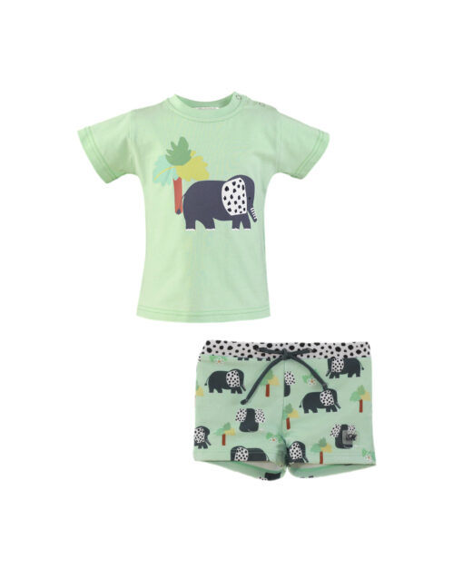98. Miranda Tema Elefante | Conjunto de T-shirt e Calção de Praia
