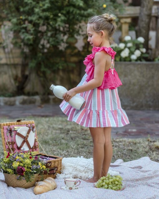 98. Yoedu Tema Caracola | Vestido Rosa Listrado