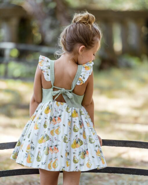 98. Yoedu Tema Paraíso | Vestido Verde com Peras e Laçada Atrás - Image 3
