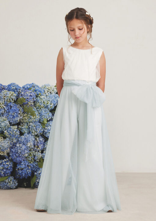 99. Amaya Modelo 576030 Macacão Azul e Pérola