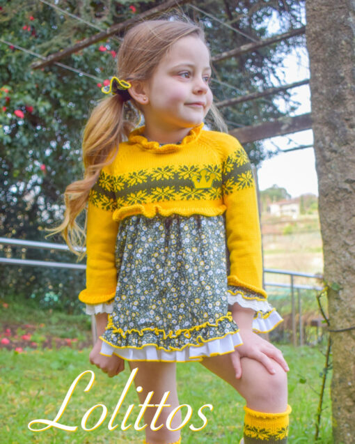 97. Lolittos Tema Príncipe | Vestido Florido Verde Tropa com Tapa Fraldas - Image 2