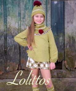 97. Lolittos Tema África | Conjunto de Camisola Verde com Gola e Calção