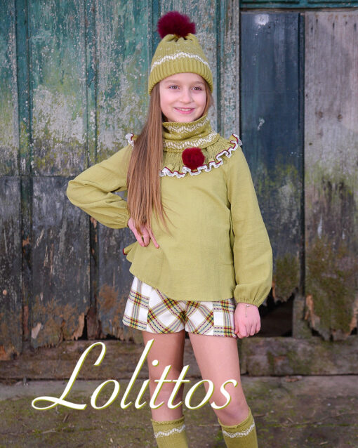 97. Lolittos Tema África | Conjunto de Camisola Verde com Gola e Calção