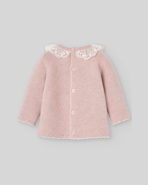 97. Paz Rodriguez Tema Hadas | Conjunto de Tricô Rosa Seco com Detalhes em Renda - Image 4