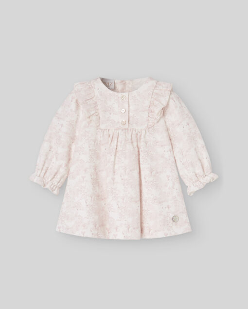97. Paz Rodriguez Tema Hadas | Vestido Rosa Seco e Pérola com Folhos - Image 3