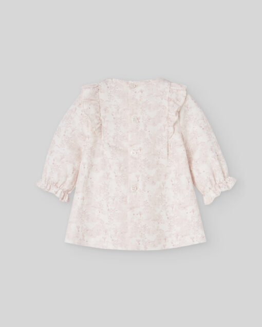 97. Paz Rodriguez Tema Hadas | Vestido Rosa Seco e Pérola com Folhos - Image 4