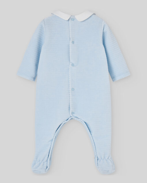 97. Paz Rodriguez Tema Ternura |  Babygrow Laminado Azul Bebé com Botões - Image 3