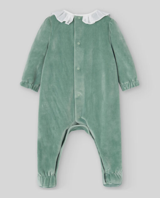 97. Paz Rodriguez Tema Ternura |  Babygrow Laminado Verde Escuro com Feitio no Peito - Image 3