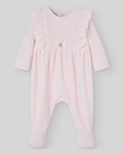 97. Paz Rodriguez Tema Ternura |  Babygrow Laminado Rosa Bebé com Folhos - Image 2