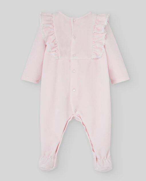 97. Paz Rodriguez Tema Ternura |  Babygrow Laminado Rosa Bebé com Folhos - Image 3
