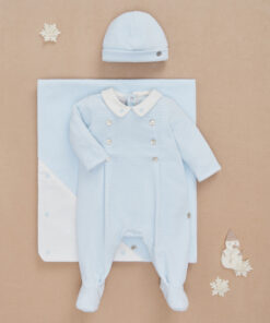 97. Paz Rodriguez Tema Ternura |  Babygrow Laminado Azul Bebé com Botões