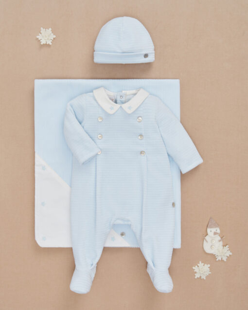 97. Paz Rodriguez Tema Ternura |  Babygrow Laminado Azul Bebé com Botões