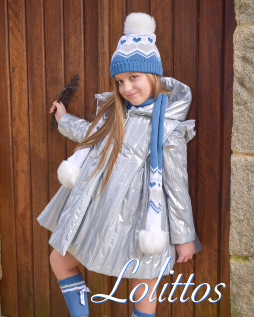 97. Lolittos Tema Party | Casaco Impermeável Prata Metalizada com Capuz - Image 2