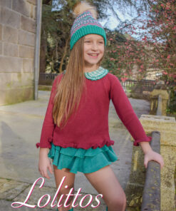 97. Lolittos Tema Pérez | Conjunto de Camisola Bordeaux com Saia-Calção Verde