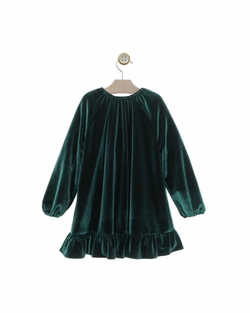 97. Yoedu Tema Arte | Vestido em Veludo Verde Escuro - Image 2